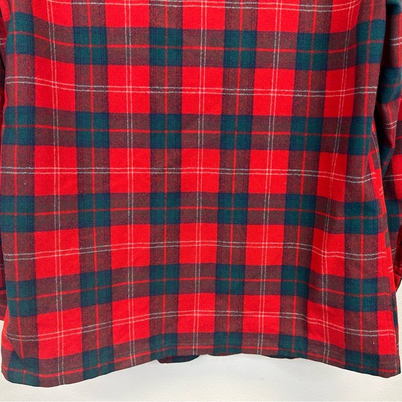 Vintage 60s 70s Pendleton Red and Green Plaid Virgin Wool Jacket Pockets Mens M - Picture 5 of 14